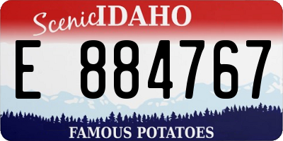 ID license plate E884767