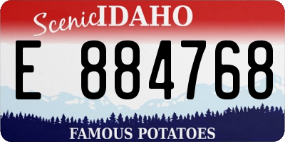 ID license plate E884768