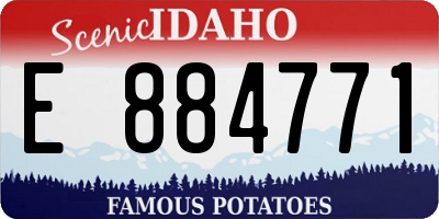 ID license plate E884771