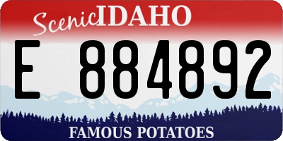 ID license plate E884892