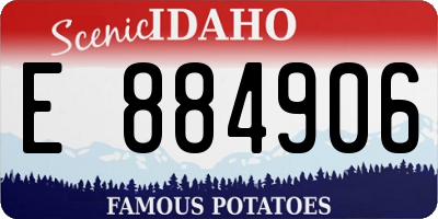 ID license plate E884906