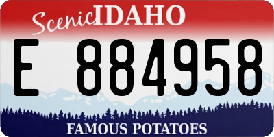 ID license plate E884958