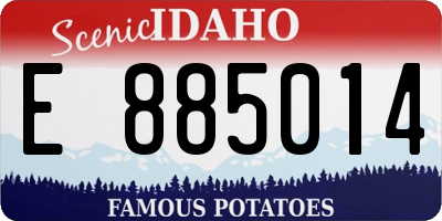 ID license plate E885014