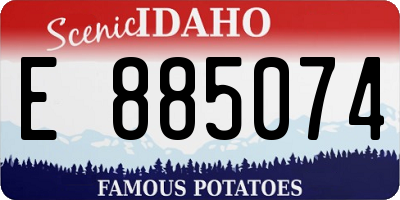ID license plate E885074