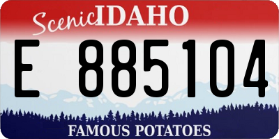 ID license plate E885104