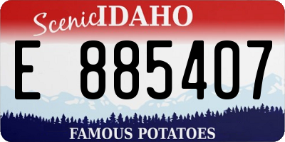 ID license plate E885407