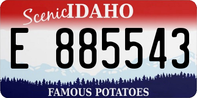 ID license plate E885543