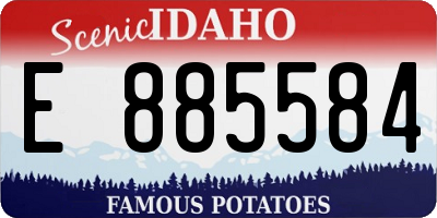 ID license plate E885584