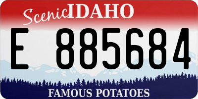 ID license plate E885684