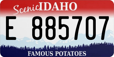 ID license plate E885707