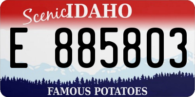 ID license plate E885803
