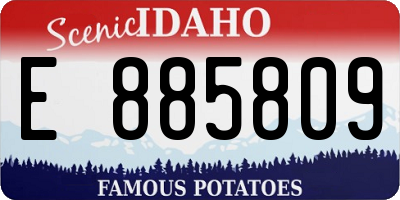 ID license plate E885809