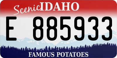 ID license plate E885933