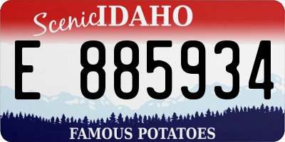 ID license plate E885934