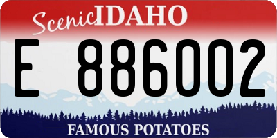 ID license plate E886002