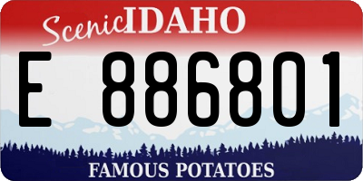 ID license plate E886801