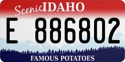 ID license plate E886802