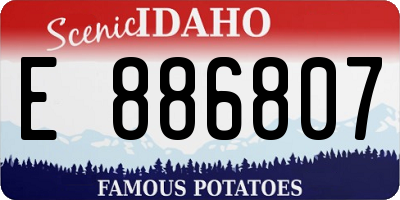 ID license plate E886807