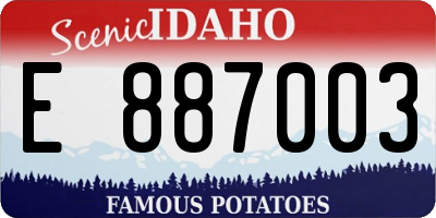 ID license plate E887003