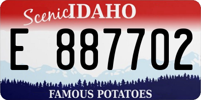 ID license plate E887702