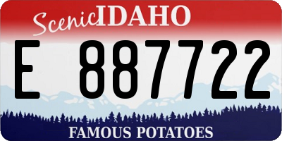 ID license plate E887722