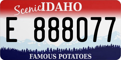 ID license plate E888077