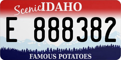 ID license plate E888382