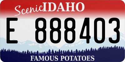 ID license plate E888403