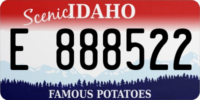 ID license plate E888522