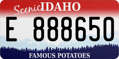ID license plate E888650