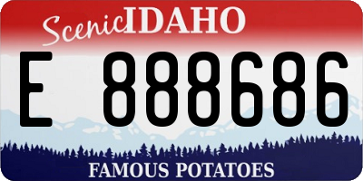 ID license plate E888686