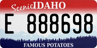 ID license plate E888698