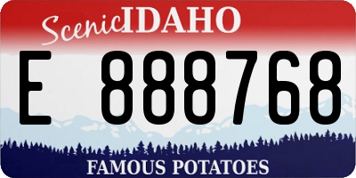ID license plate E888768