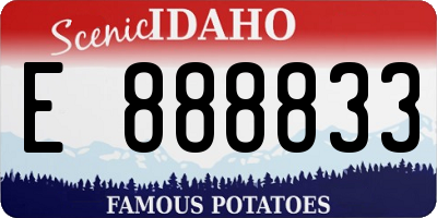 ID license plate E888833
