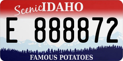 ID license plate E888872