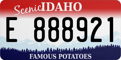 ID license plate E888921