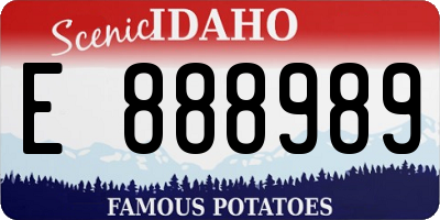 ID license plate E888989