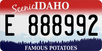 ID license plate E888992