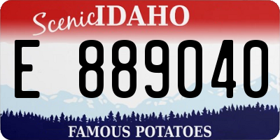 ID license plate E889040