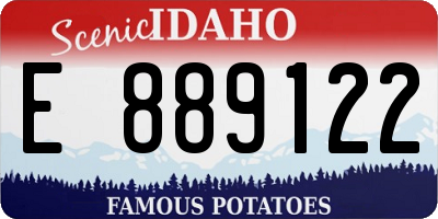 ID license plate E889122