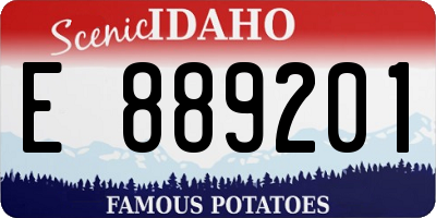 ID license plate E889201
