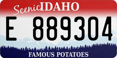 ID license plate E889304