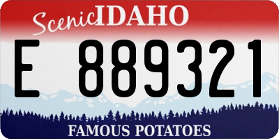 ID license plate E889321