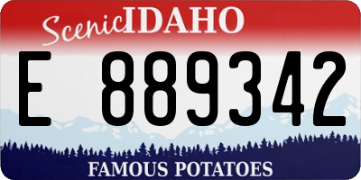 ID license plate E889342