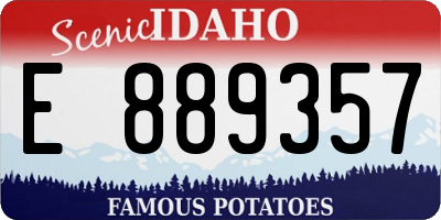 ID license plate E889357