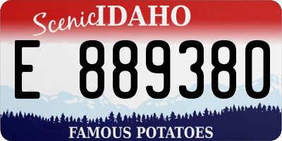 ID license plate E889380