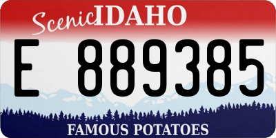 ID license plate E889385