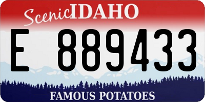 ID license plate E889433
