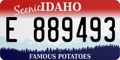 ID license plate E889493