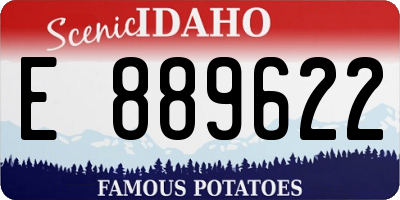 ID license plate E889622